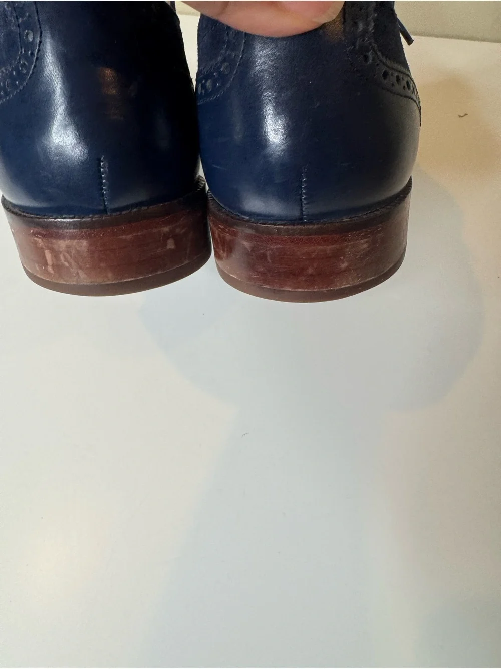 Cole Haan Men’s Air Colton Wingtip Oxford Shoes Blue Leather Suede Size 12M